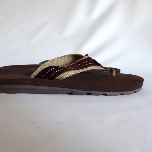 HARBOUR CLUB BRAND MENS BROWN FLIP FLOP SANDALS (NEW) NEVER WORN - Picture 4 of 9